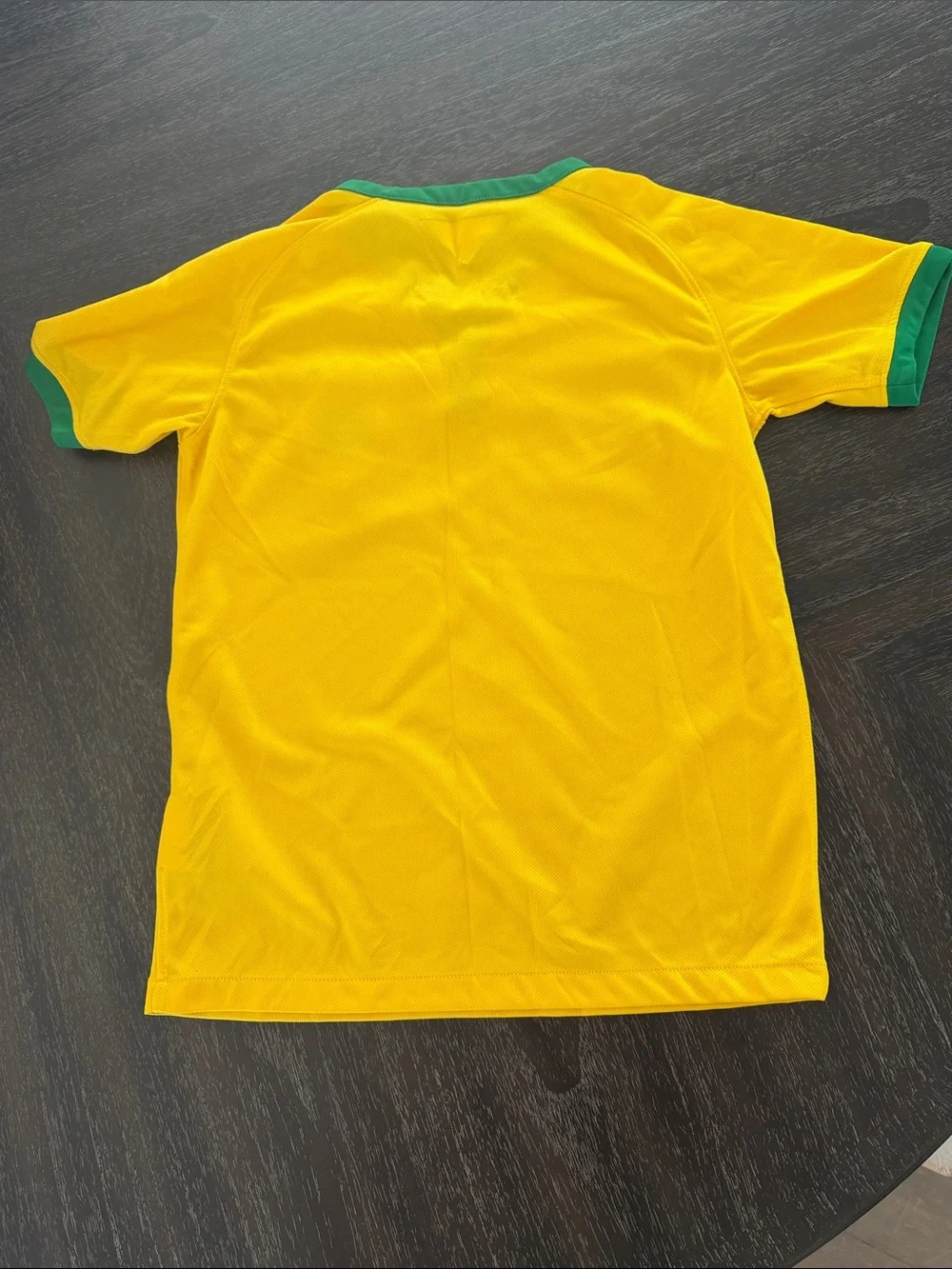 Nike Kids Brazil Soccer Jersey - Yellow with Green Trim 2014 purchased in Brazil